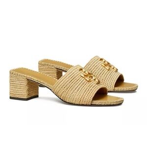 Everly Raffia Woven Block Heel Sandals